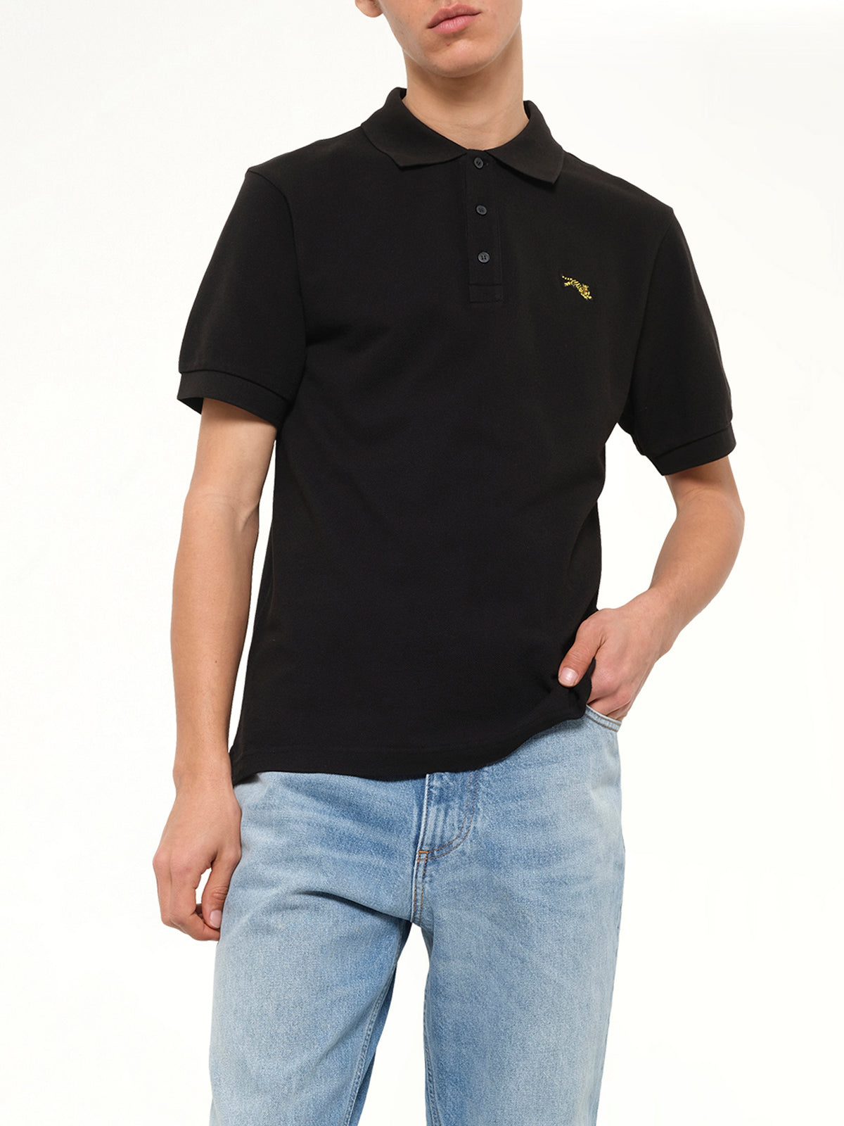 Gots Kenzo Jumping Tiger Slim Polo in Black