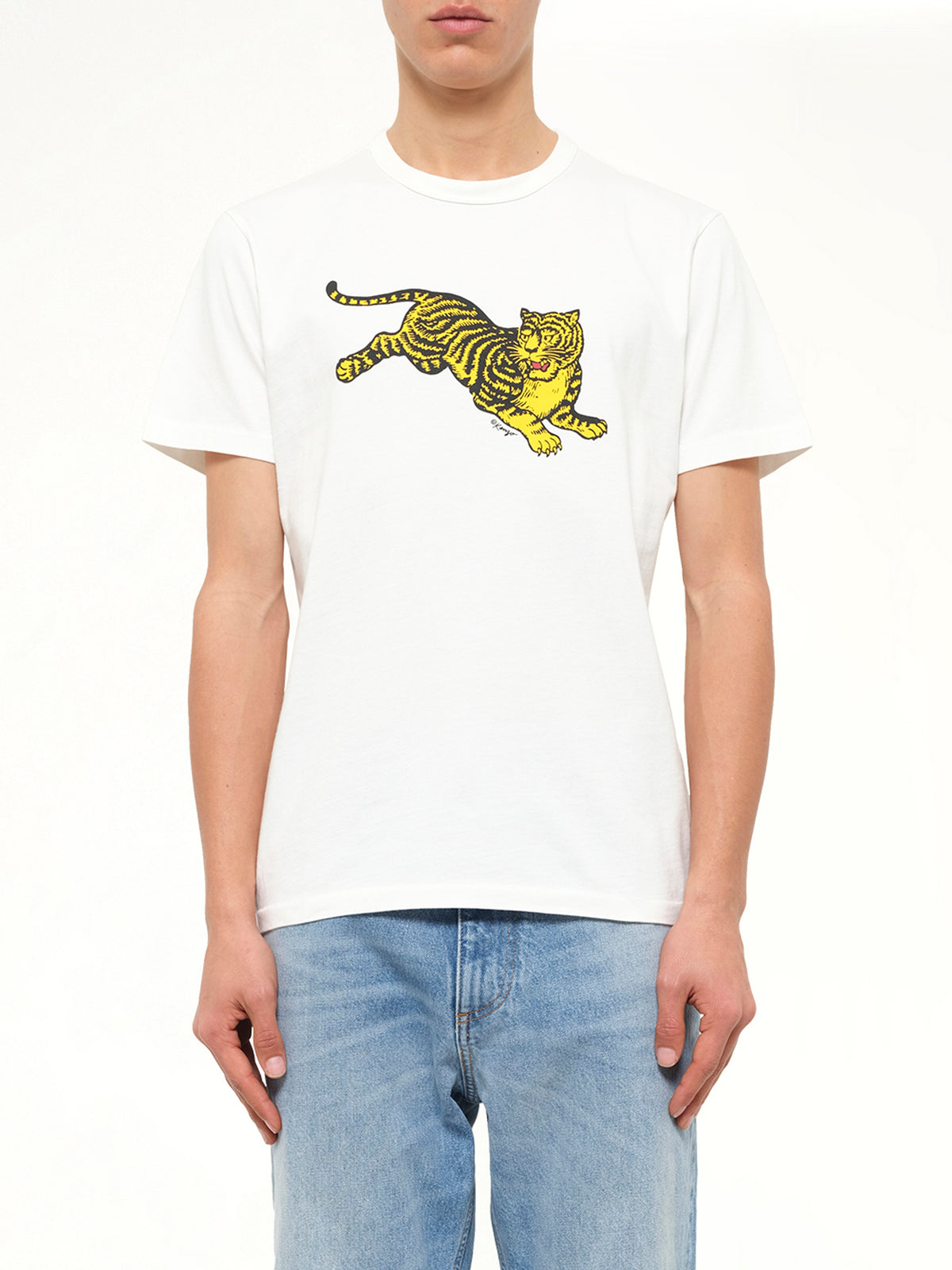 Gots Kenzo Jumping Tiger Slim T-Shirt in Off White