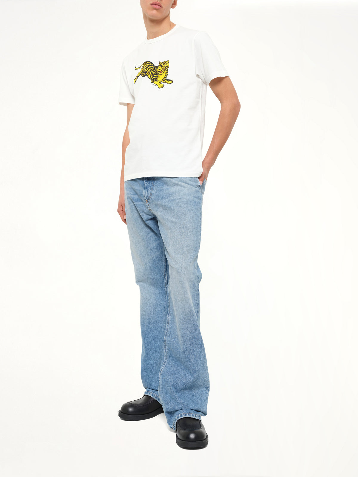 Gots Kenzo Jumping Tiger Slim T-Shirt in Off White