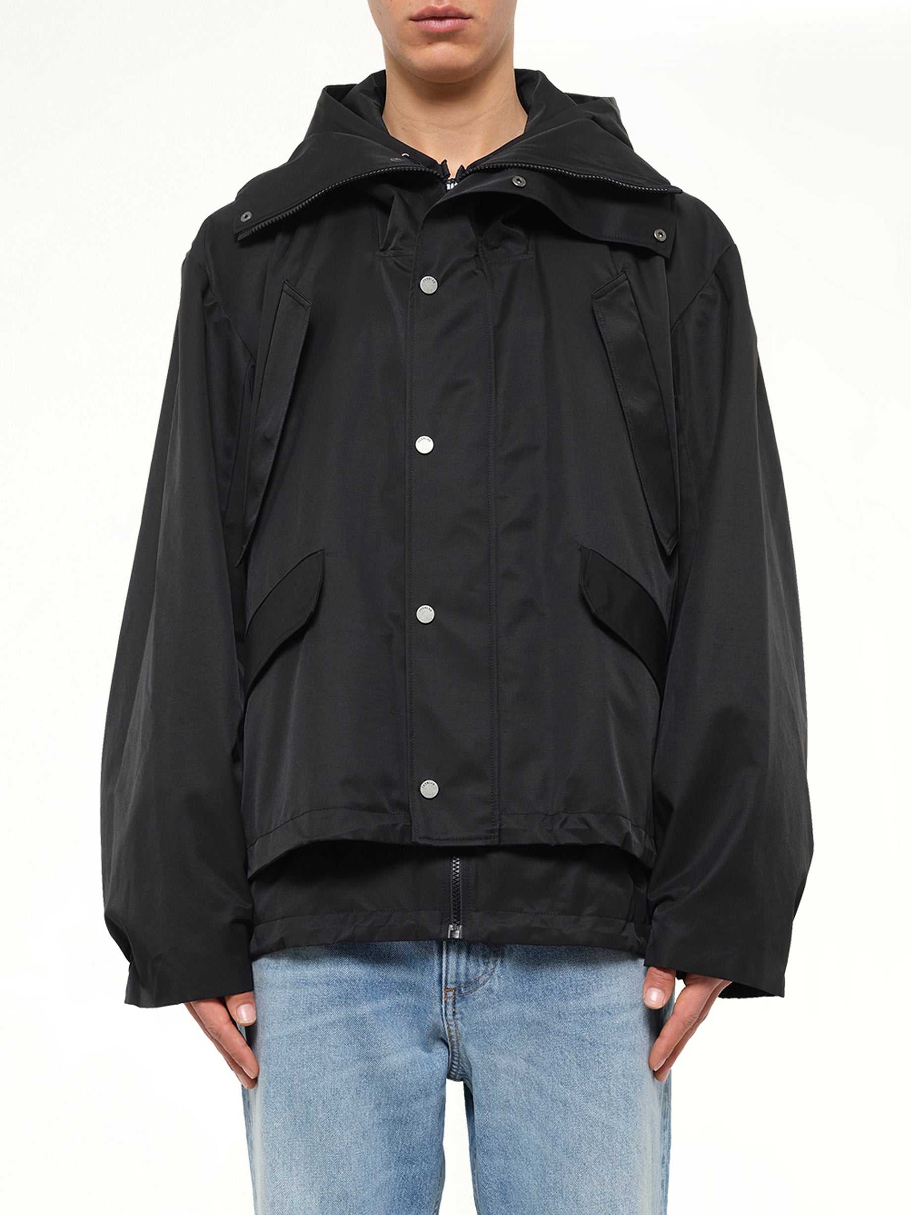 Hooded Track Jacket in Black