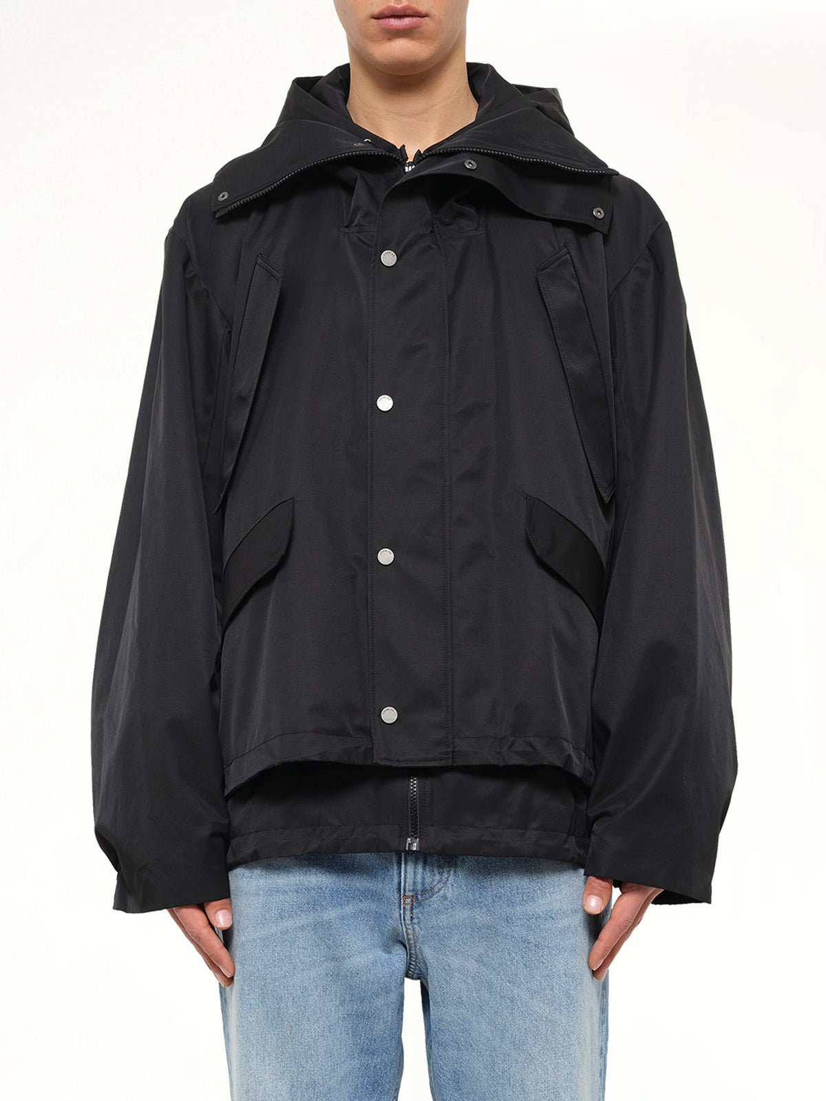 Hooded Track Jacket in Black