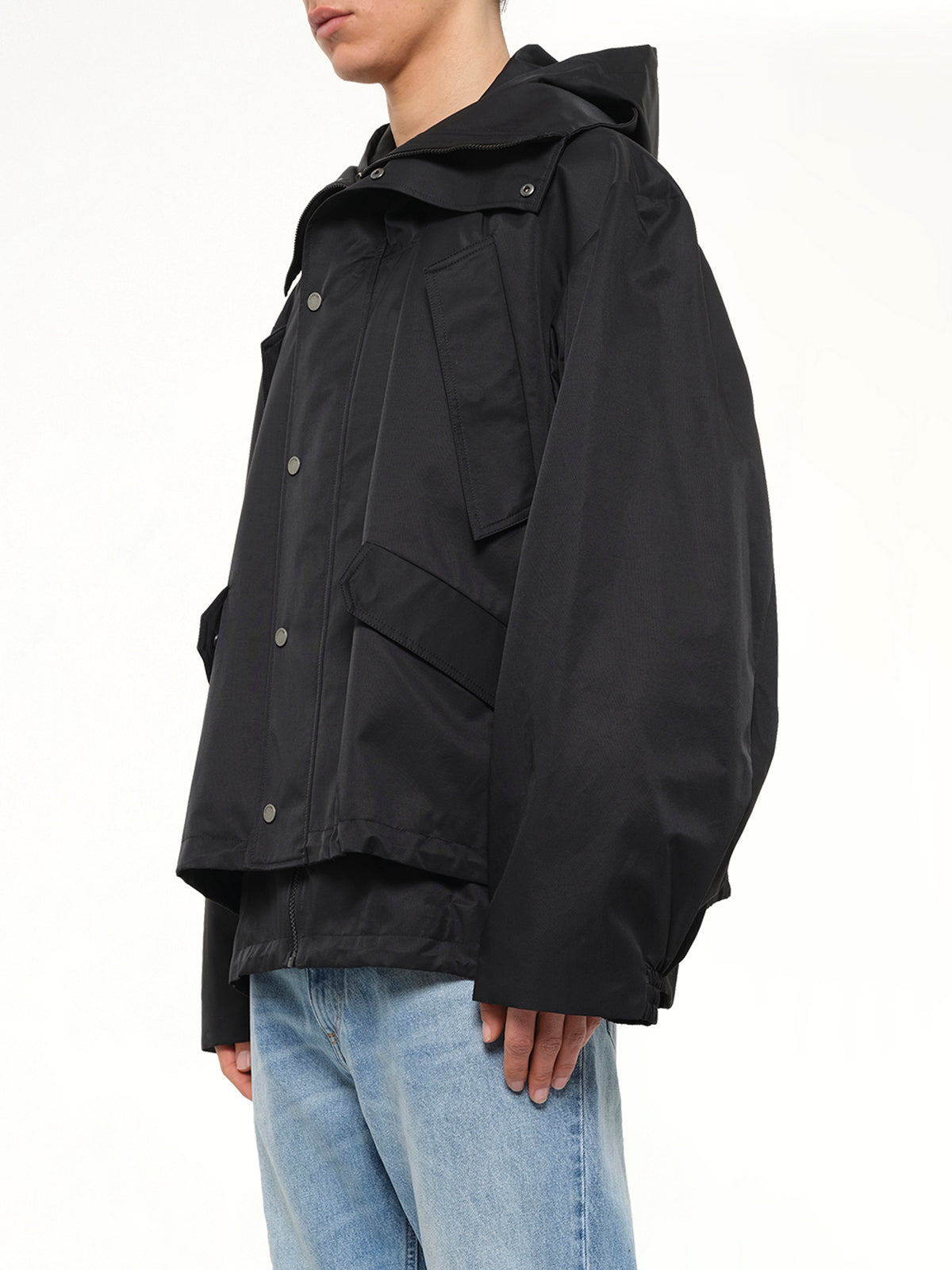 Hooded Track Jacket in Black