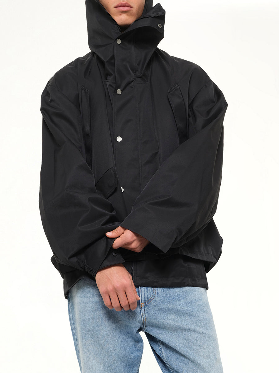 Hooded Track Jacket in Black