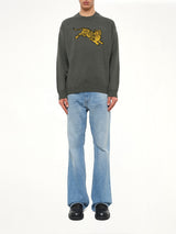 Kenzo Jumping Tiger Jumper in Dark Khaki