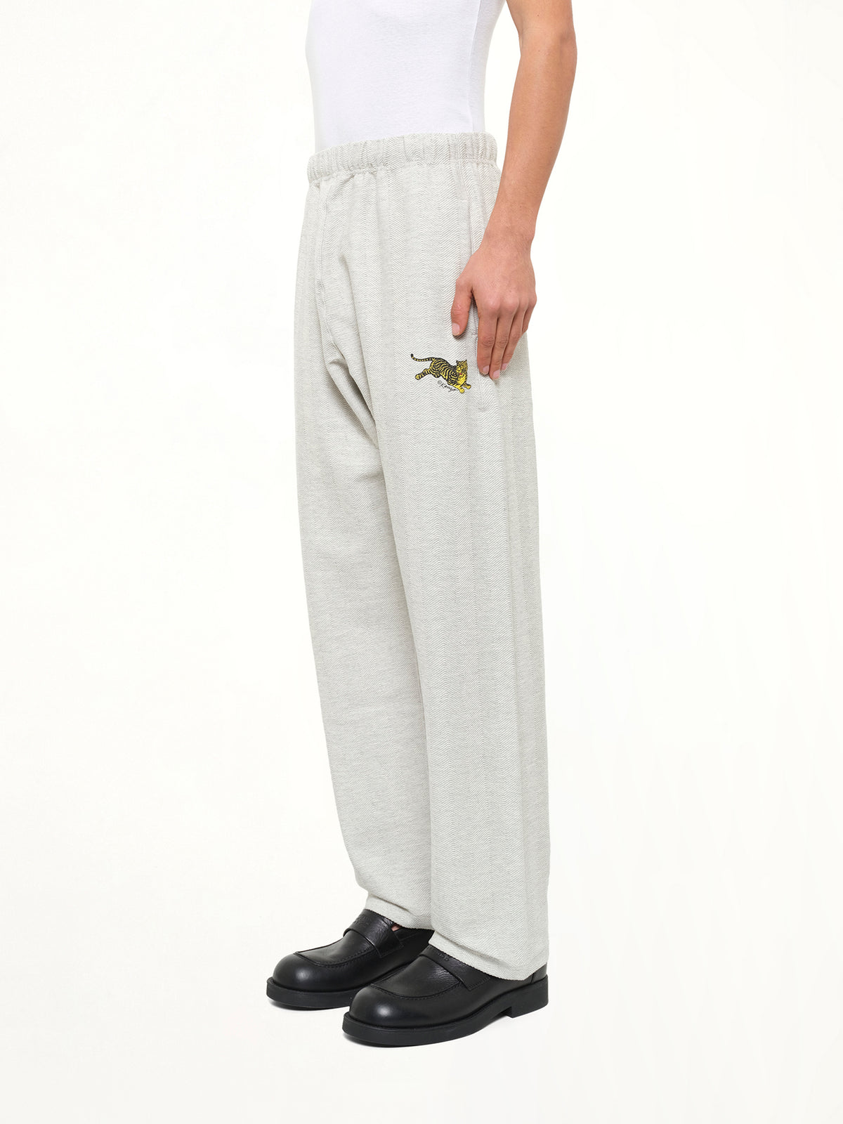 Kenzo Jumping Tiger Straight Jog Pants in Pale Grey
