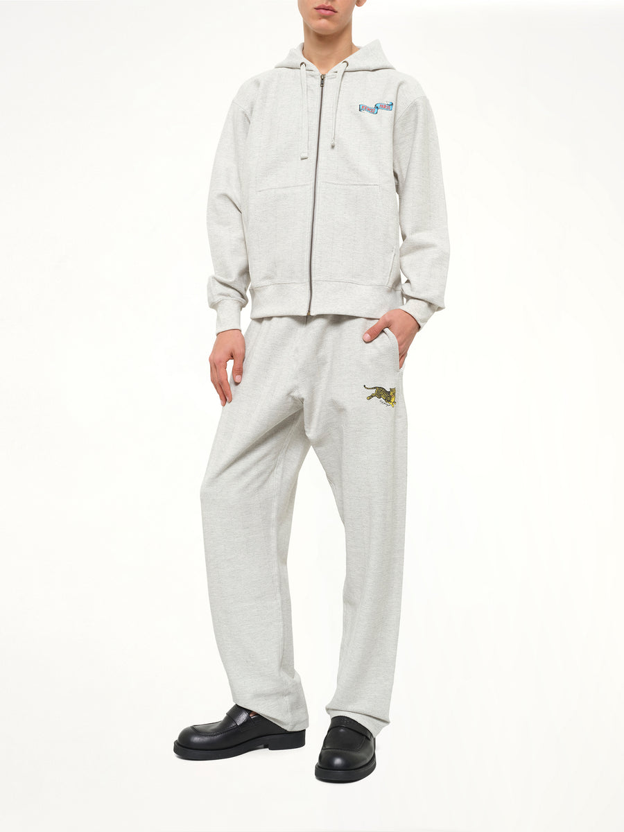 Kenzo Jumping Tiger Straight Jog Pants in Pale Grey
