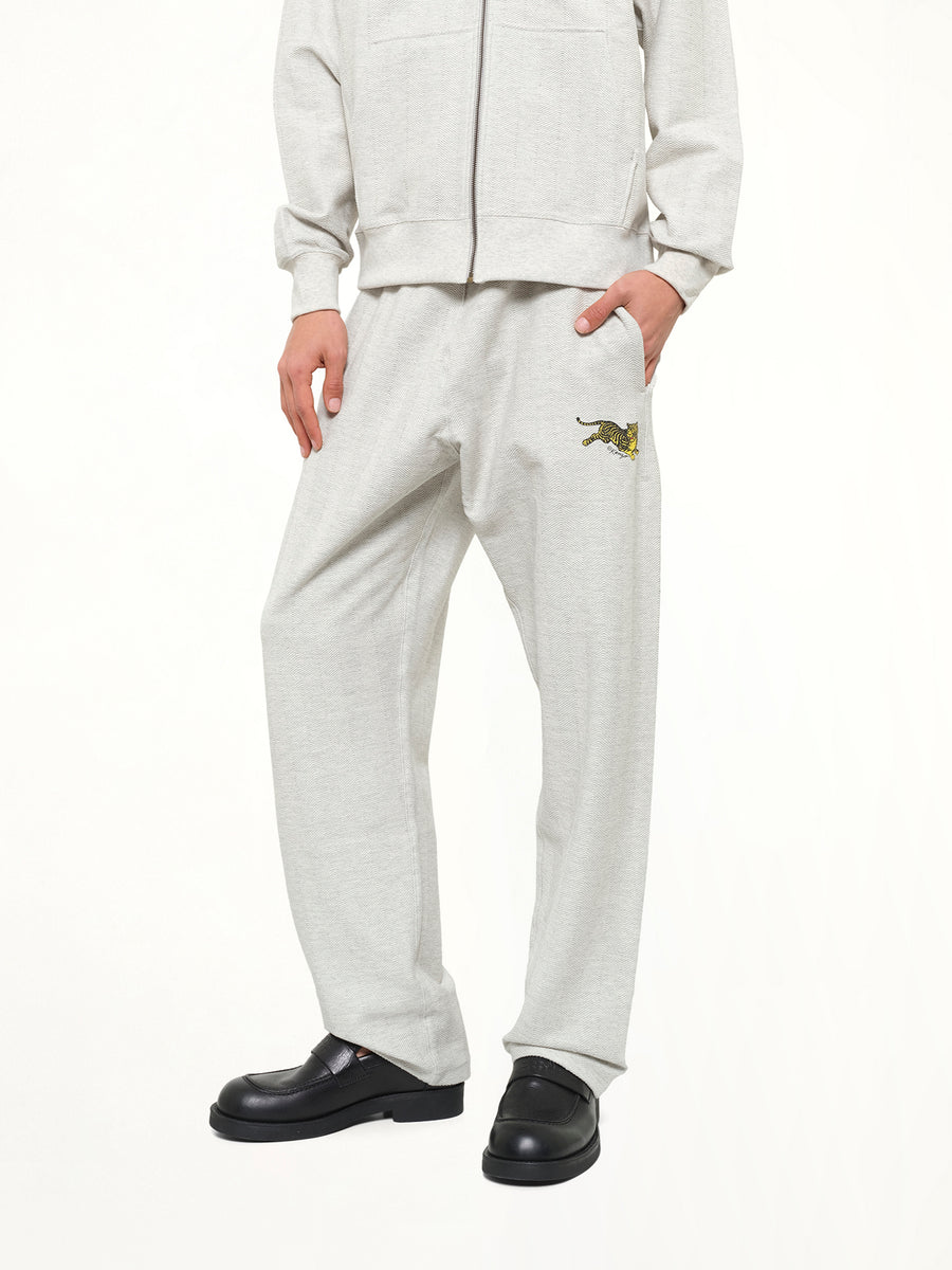Kenzo Jumping Tiger Straight Jog Pants in Pale Grey