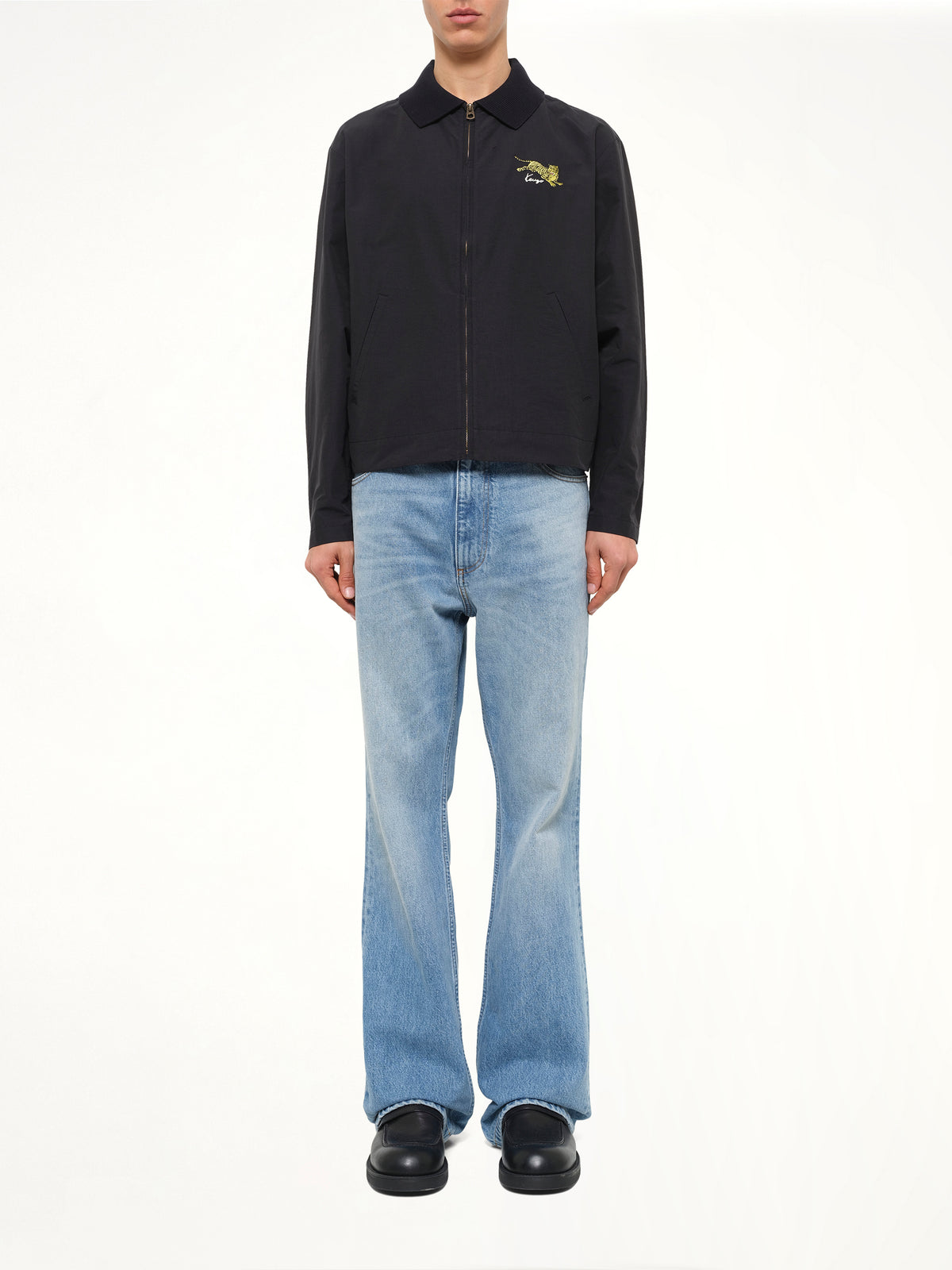 Kenzo Jumping Tiger Zipped Coach Jacket in Black