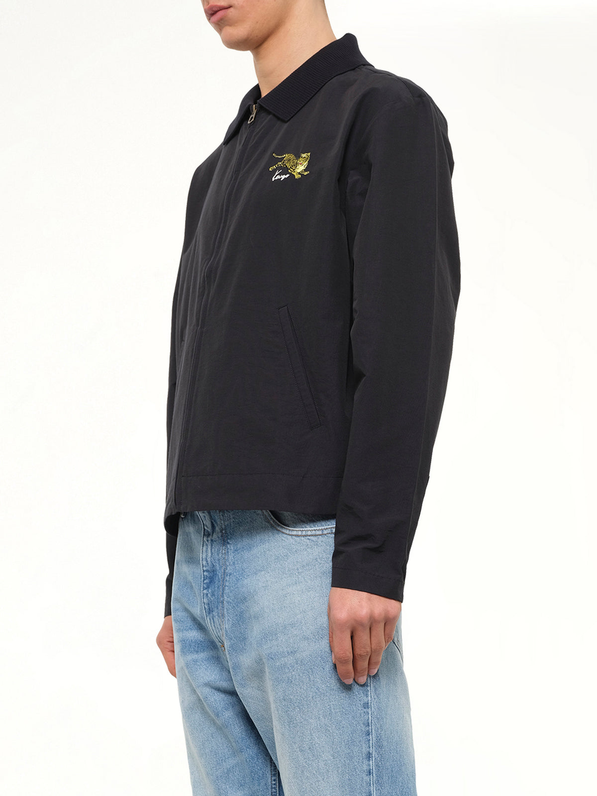 Kenzo Jumping Tiger Zipped Coach Jacket in Black