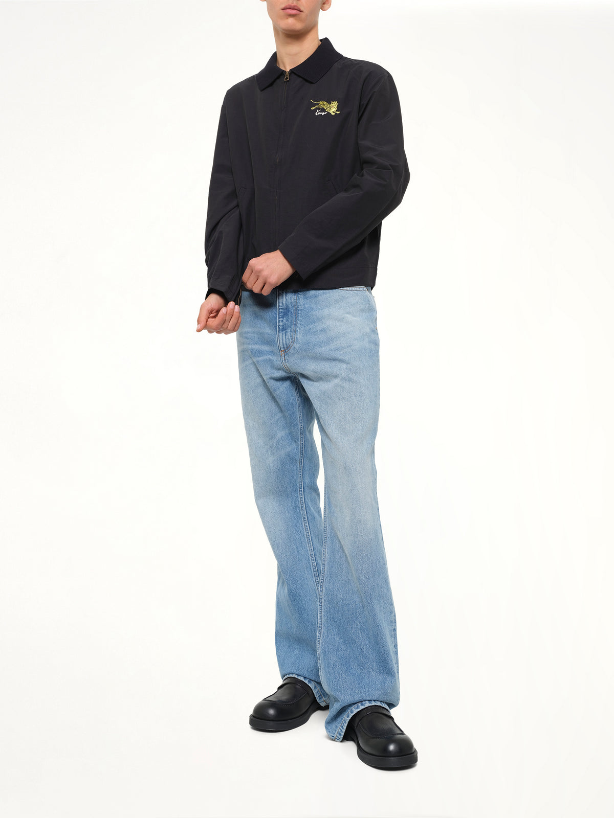 Kenzo Jumping Tiger Zipped Coach Jacket in Black