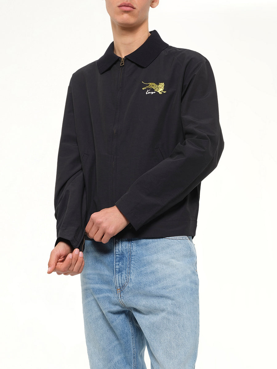 Kenzo Jumping Tiger Zipped Coach Jacket in Black