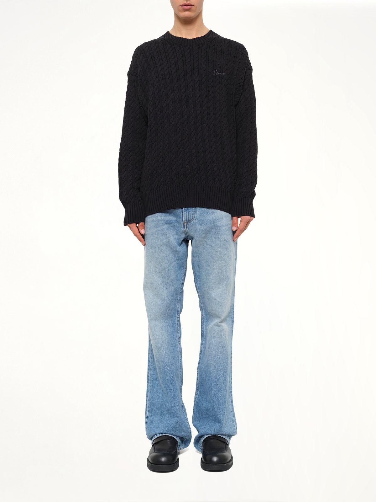 Kenzo Signature Cable Knit Jumper in Black