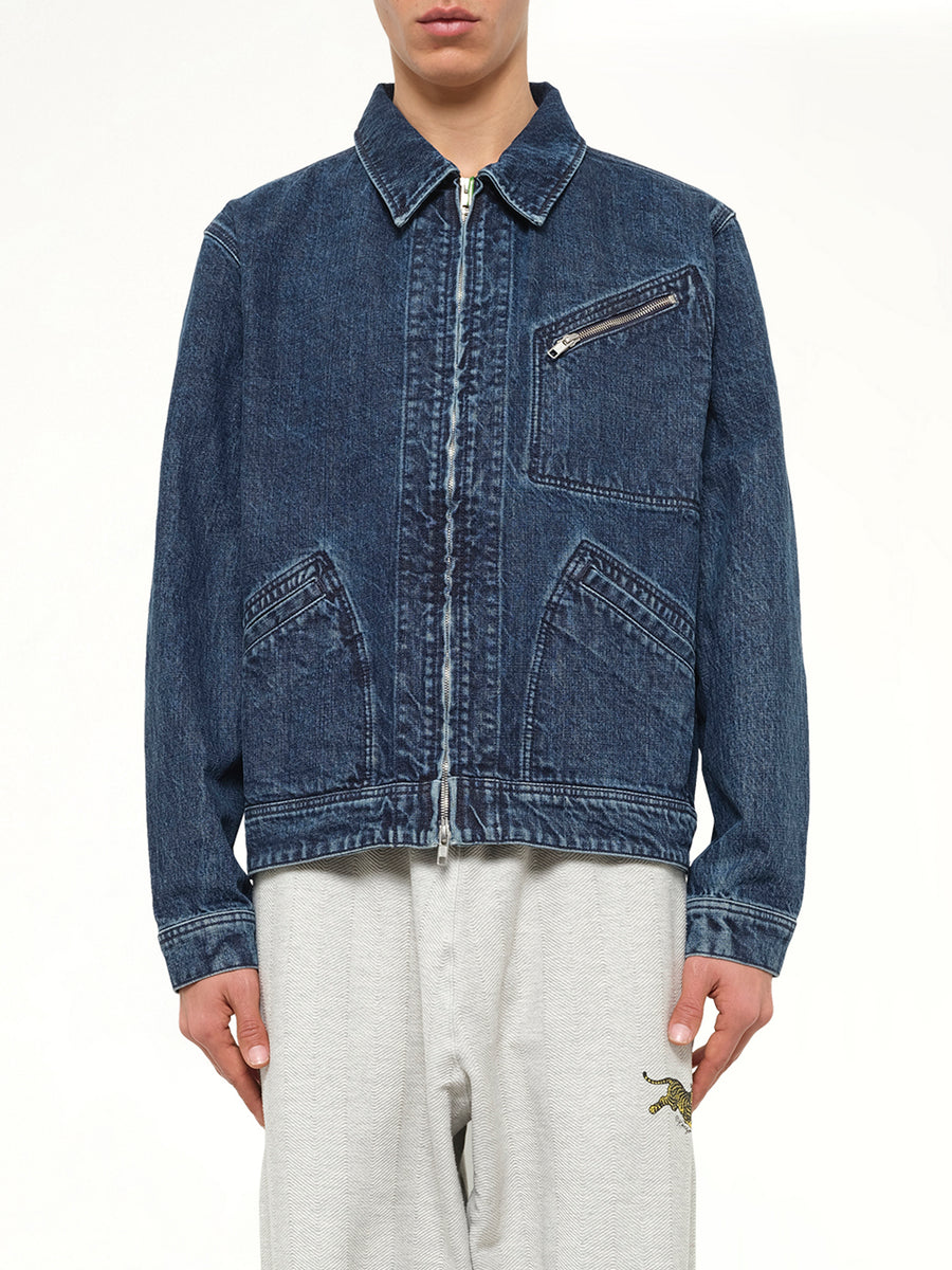 Kenzo Signature Utility Jacket in Medium Stone Blue