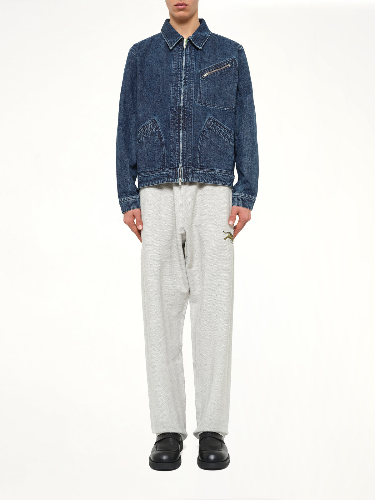 Kenzo Signature Utility Jacket in Medium Stone Blue