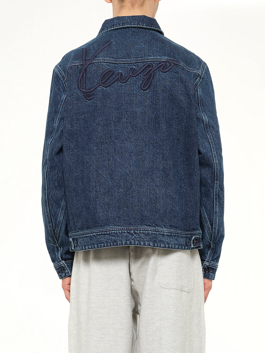Kenzo Signature Utility Jacket in Medium Stone Blue