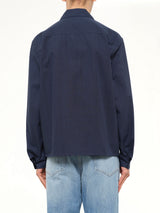 Kenzo Varsity Overshirt in Navy Blue
