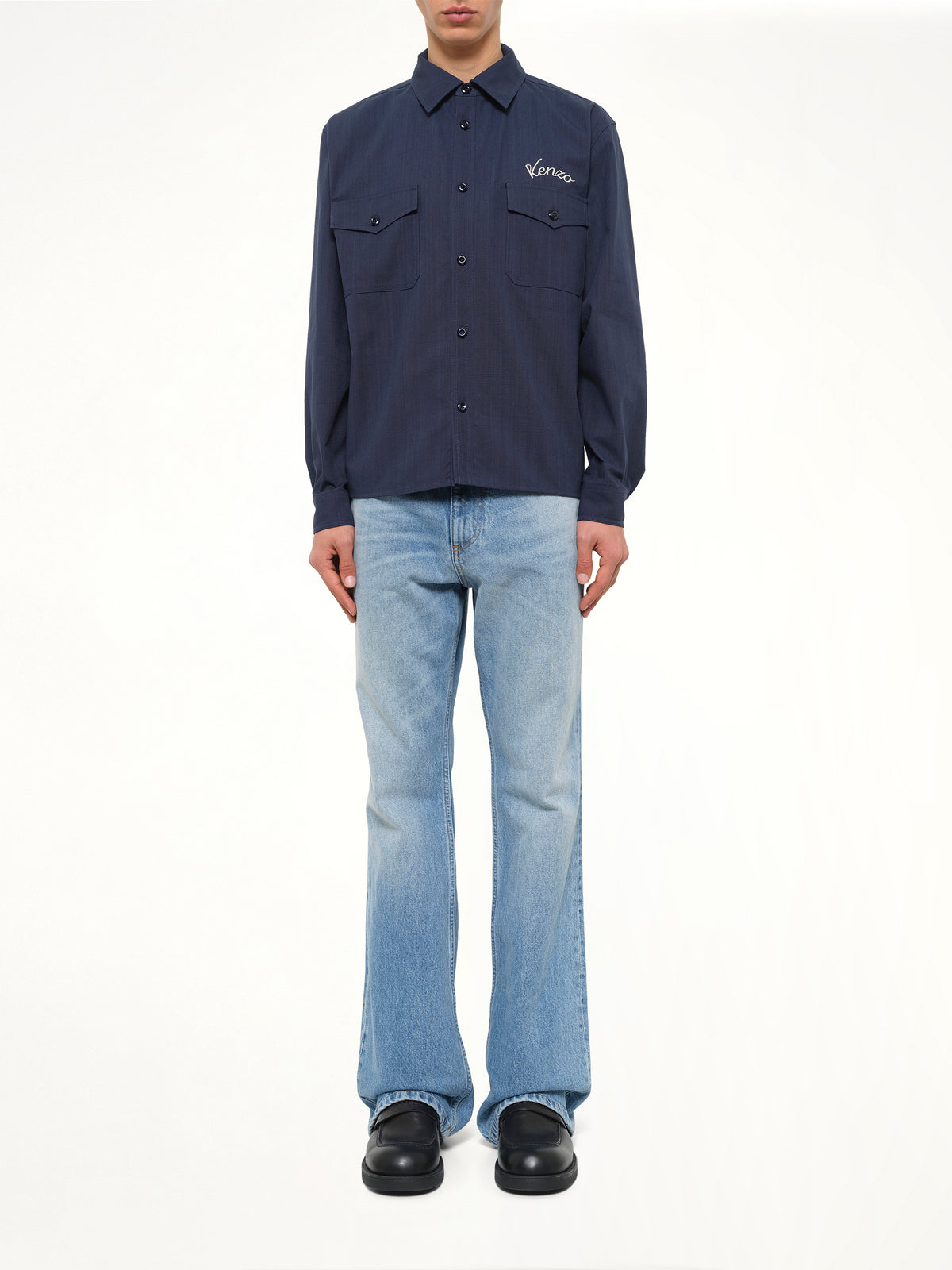 Kenzo Varsity Overshirt in Navy Blue
