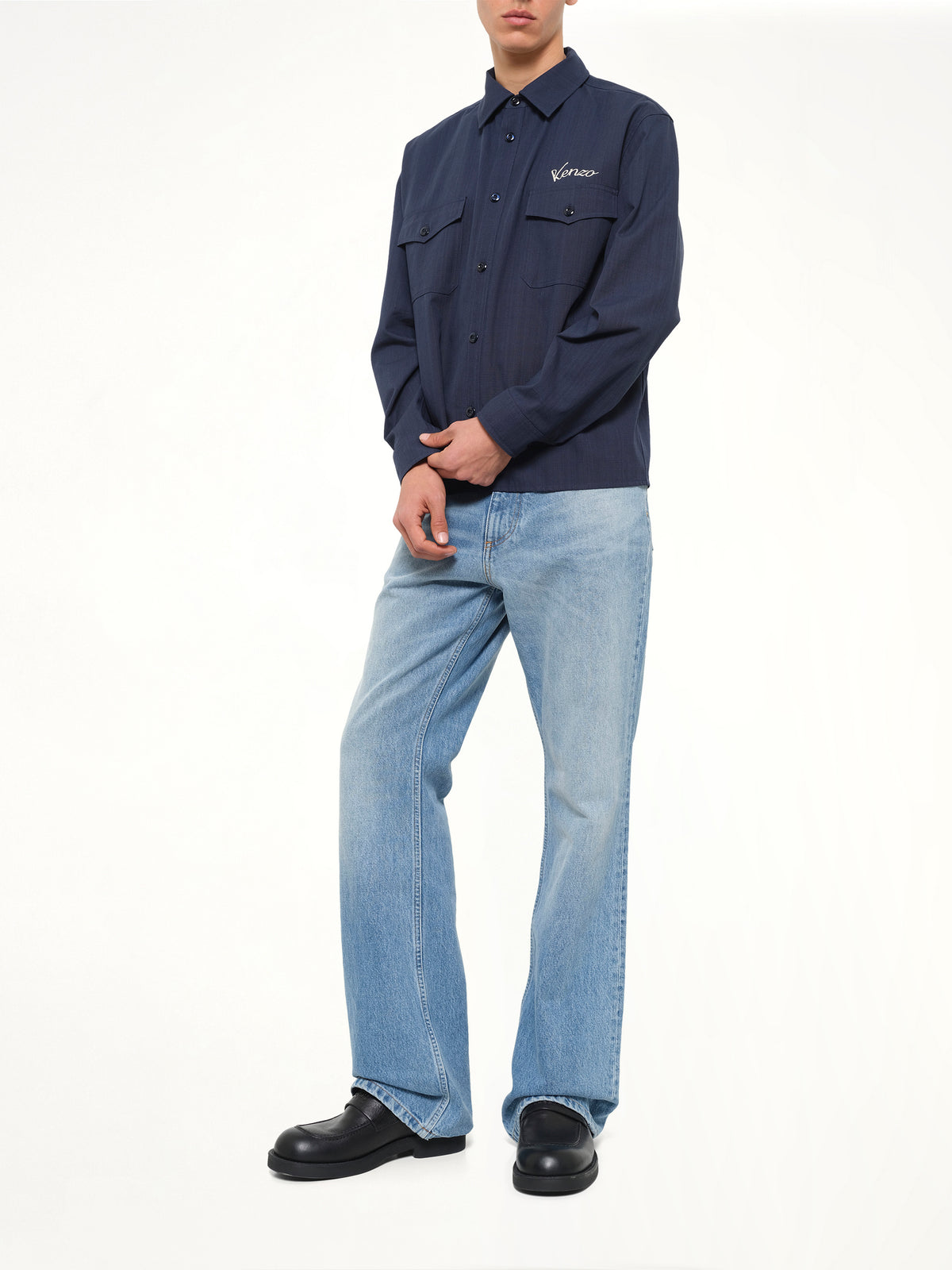 Kenzo Varsity Overshirt in Navy Blue