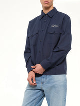 Kenzo Varsity Overshirt in Navy Blue