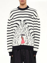 Knitted Rain Sweater in Cream/Black