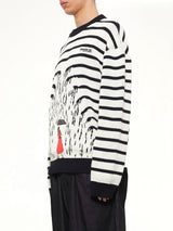Knitted Rain Sweater in Cream/Black