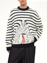 Knitted Rain Sweater in Cream/Black