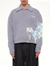 Knitted Wall Painter Rugby in Grey/Plaid