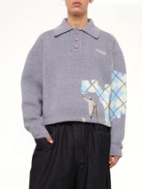 Knitted Wall Painter Rugby in Grey/Plaid