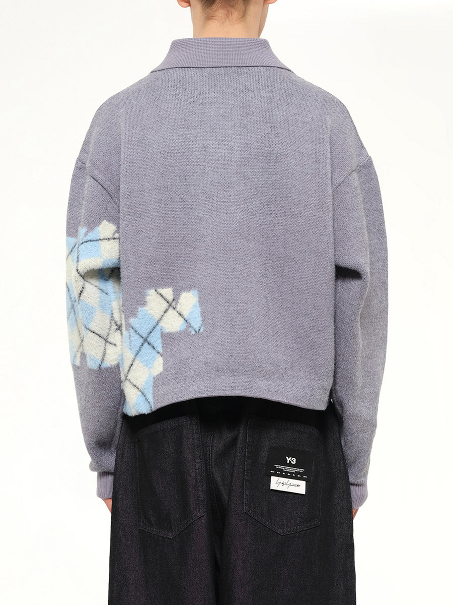 Knitted Wall Painter Rugby in Grey/Plaid