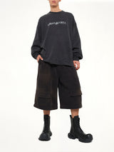 Rustic Denim Double‑Pocket Shorts in Black