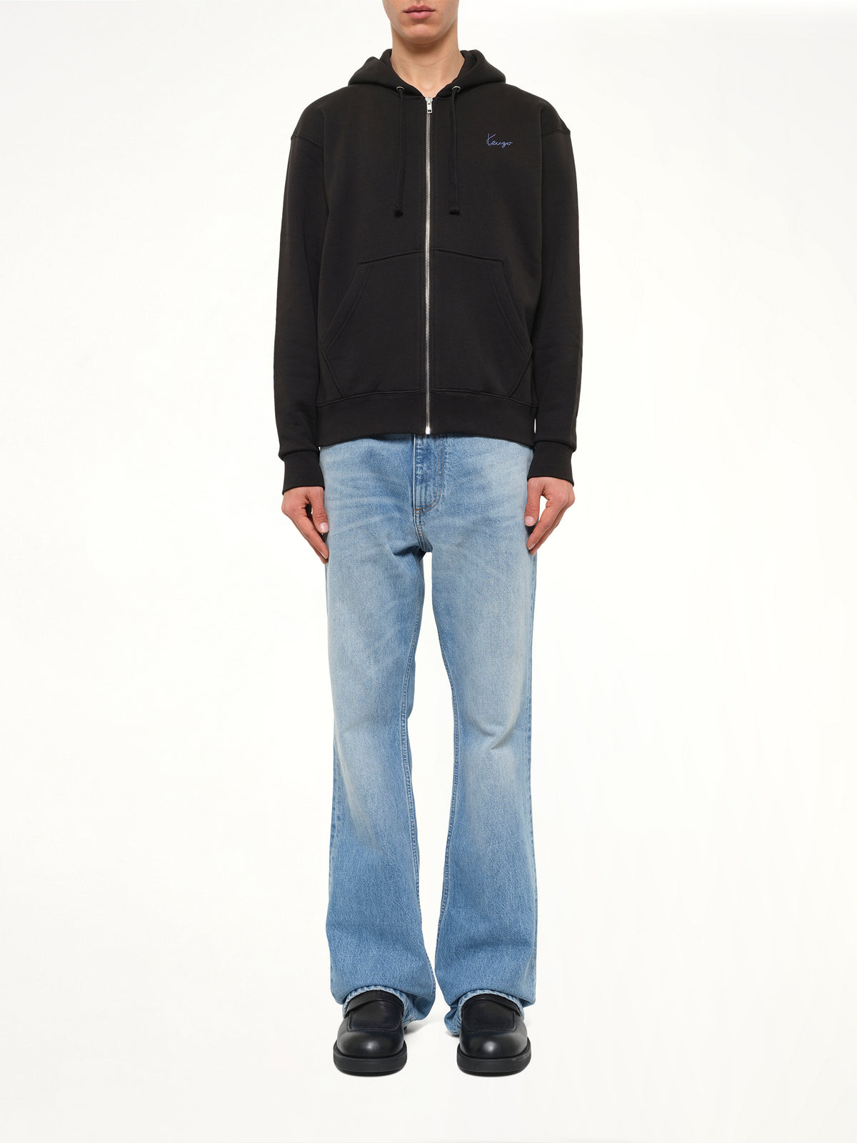 Signature Classic Zip Up Hoodie in Black