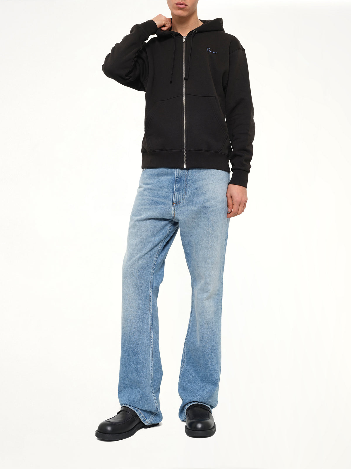 Signature Classic Zip Up Hoodie in Black