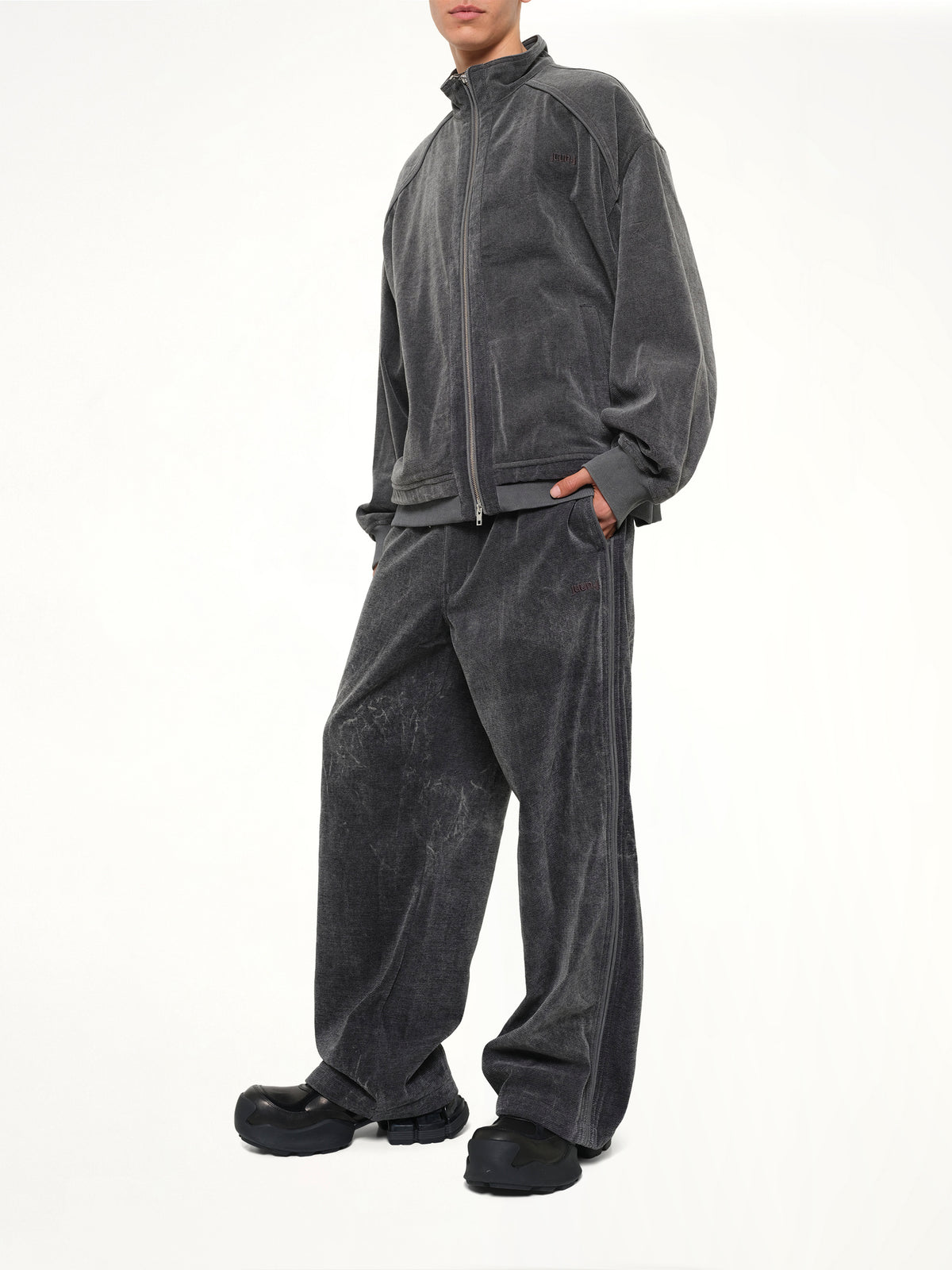 Soft-Touch Denim Trouser in Black