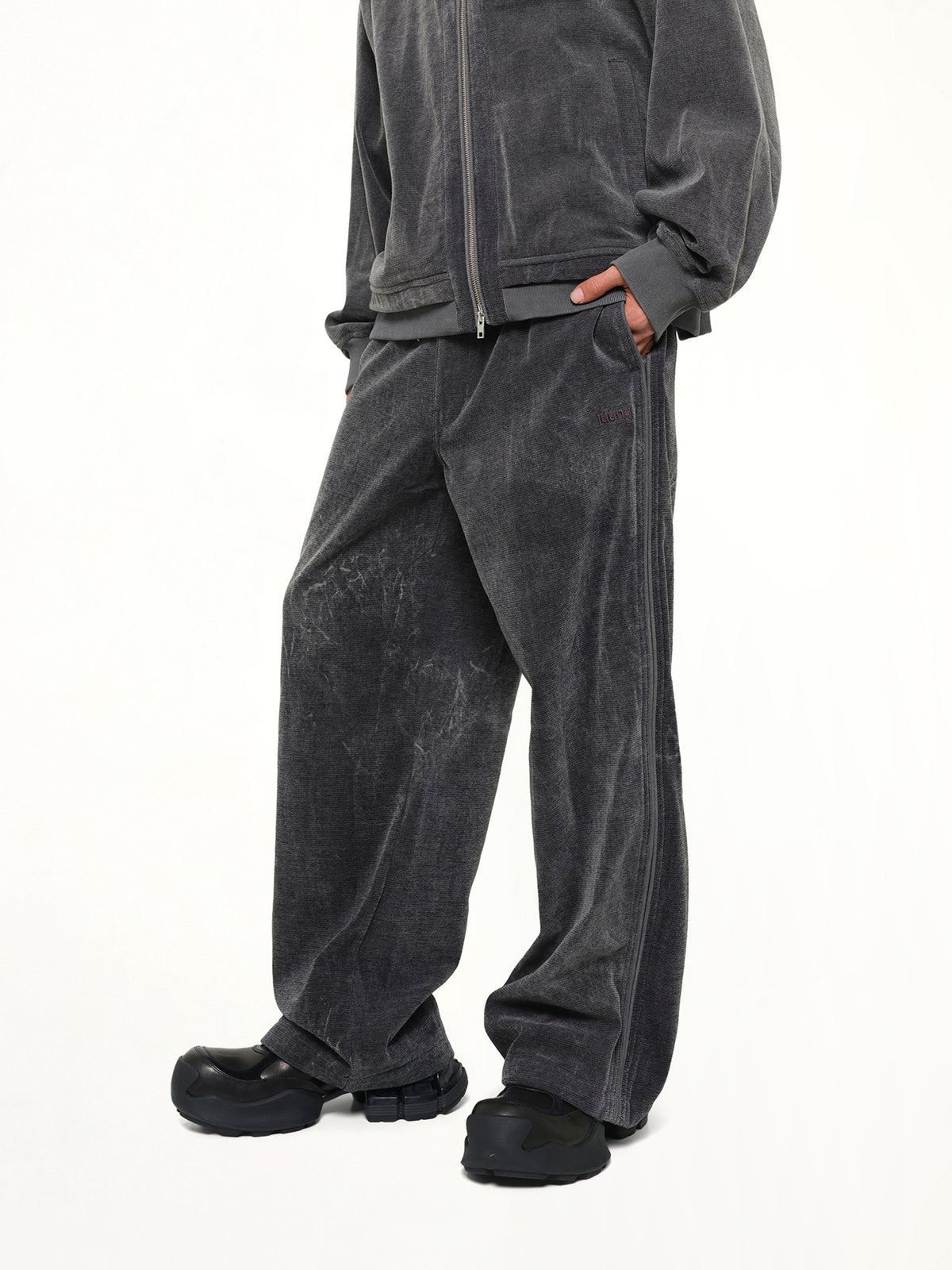 Soft-Touch Denim Trouser in Black