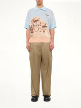 The Apartments Knitted Polo in Blue