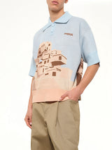 The Apartments Knitted Polo in Blue