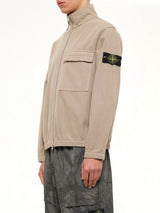1200033 Nylon Zip-Up Shirt in Biscuit
