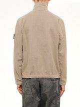 1200033 Nylon Zip-Up Shirt in Biscuit