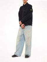 1200034 Wool Boucle Shirt in Navy Blue