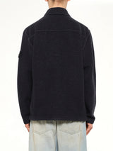 1200034 Wool Boucle Shirt in Navy Blue