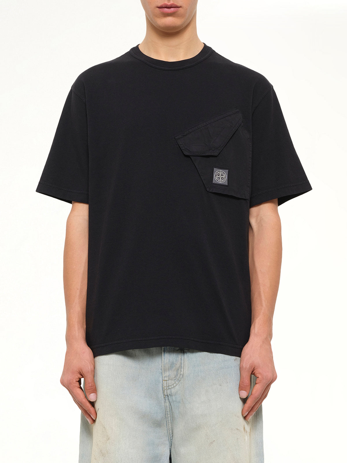 2100008 Cotton Pocket T-Shirt in Black