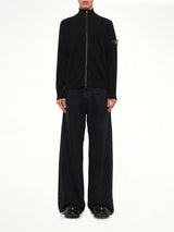 5100023 Light RWS Geelong Wool Zip-Up Cardigan in Black
