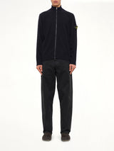 5100023 Light RWS Geelong Wool Zip-Up Cardigan in Navy Blue