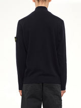 5100023 Light RWS Geelong Wool Zip-Up Cardigan in Navy Blue