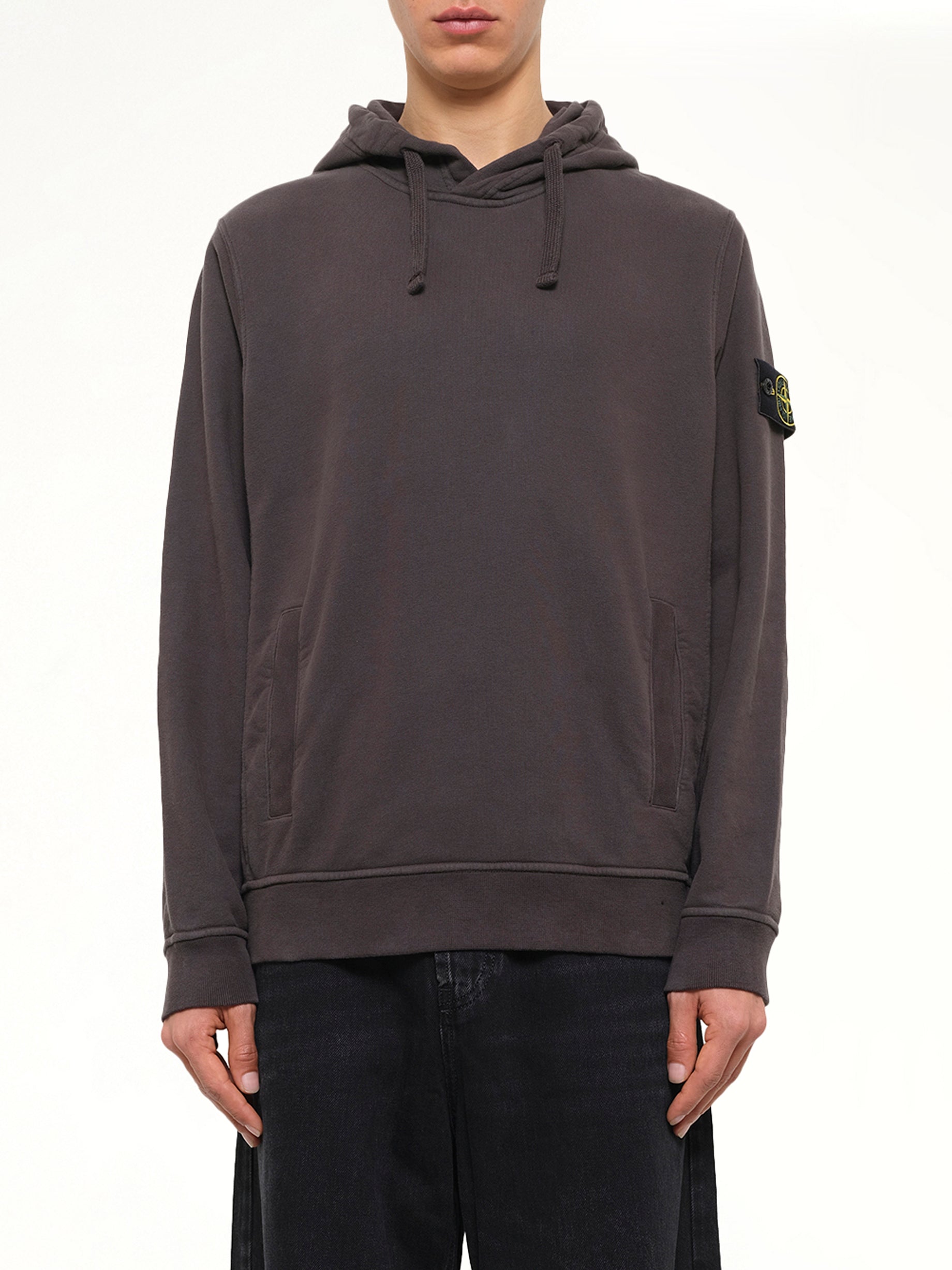 6100048 Brushed Cotton Hoodie in Lead Grey