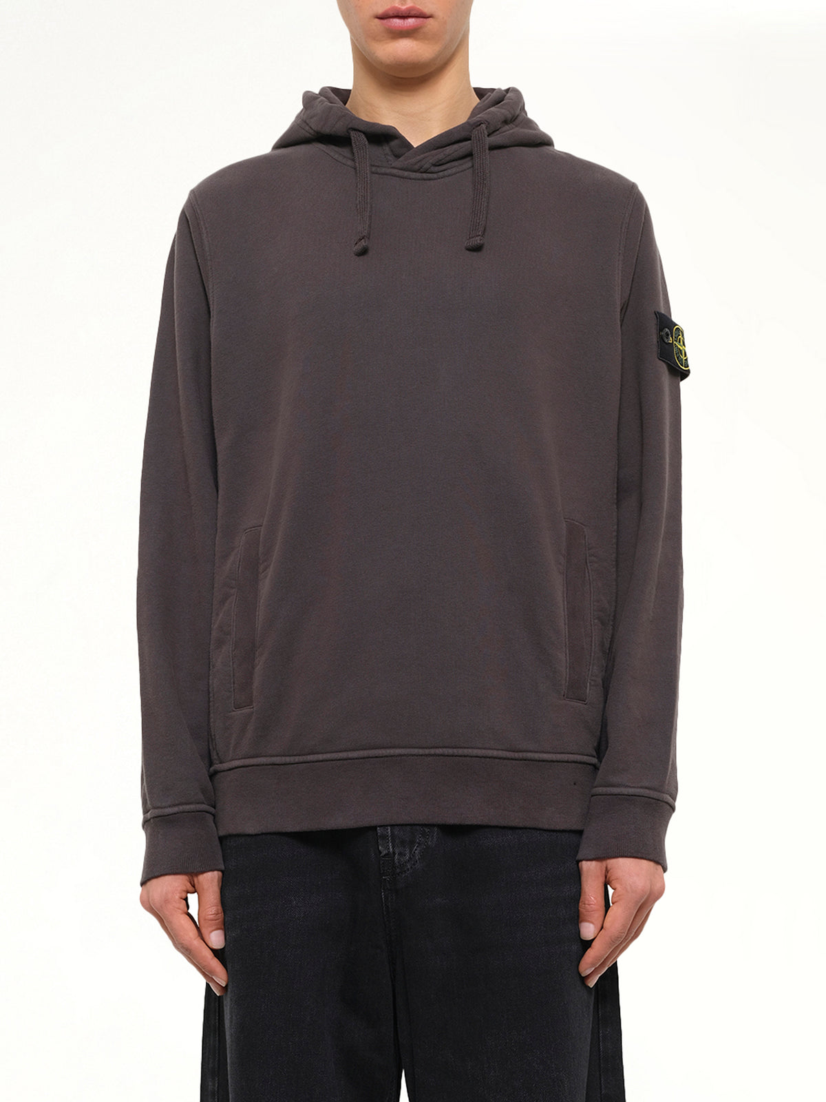 6100048 Brushed Cotton Hoodie in Lead Grey
