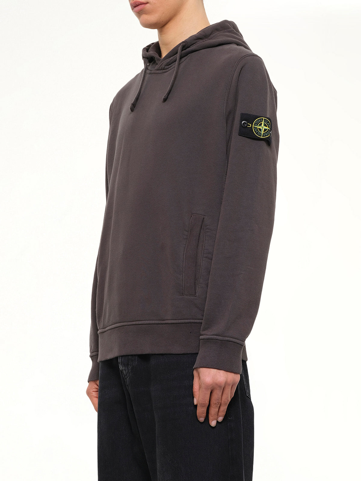 6100048 Brushed Cotton Hoodie in Lead Grey
