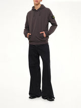 6100048 Brushed Cotton Hoodie in Lead Grey