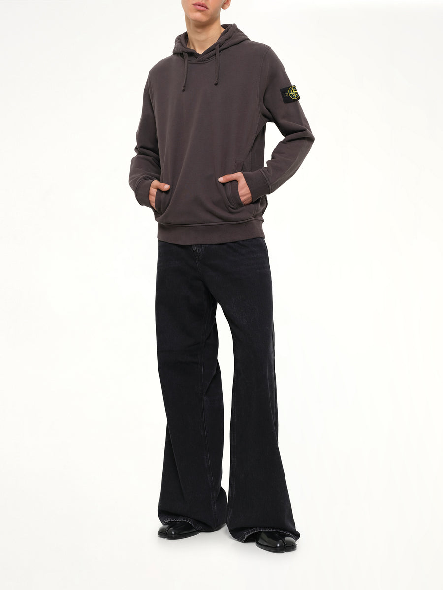 6100048 Brushed Cotton Hoodie in Lead Grey