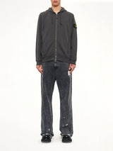 6100067 Brushed Cotton Zip-Up Hoodie in Lead Grey